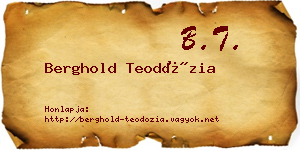 Berghold Teodózia névjegykártya